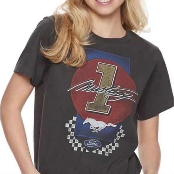 Ford Tops - Ford mustang grey graphic t shirt medium